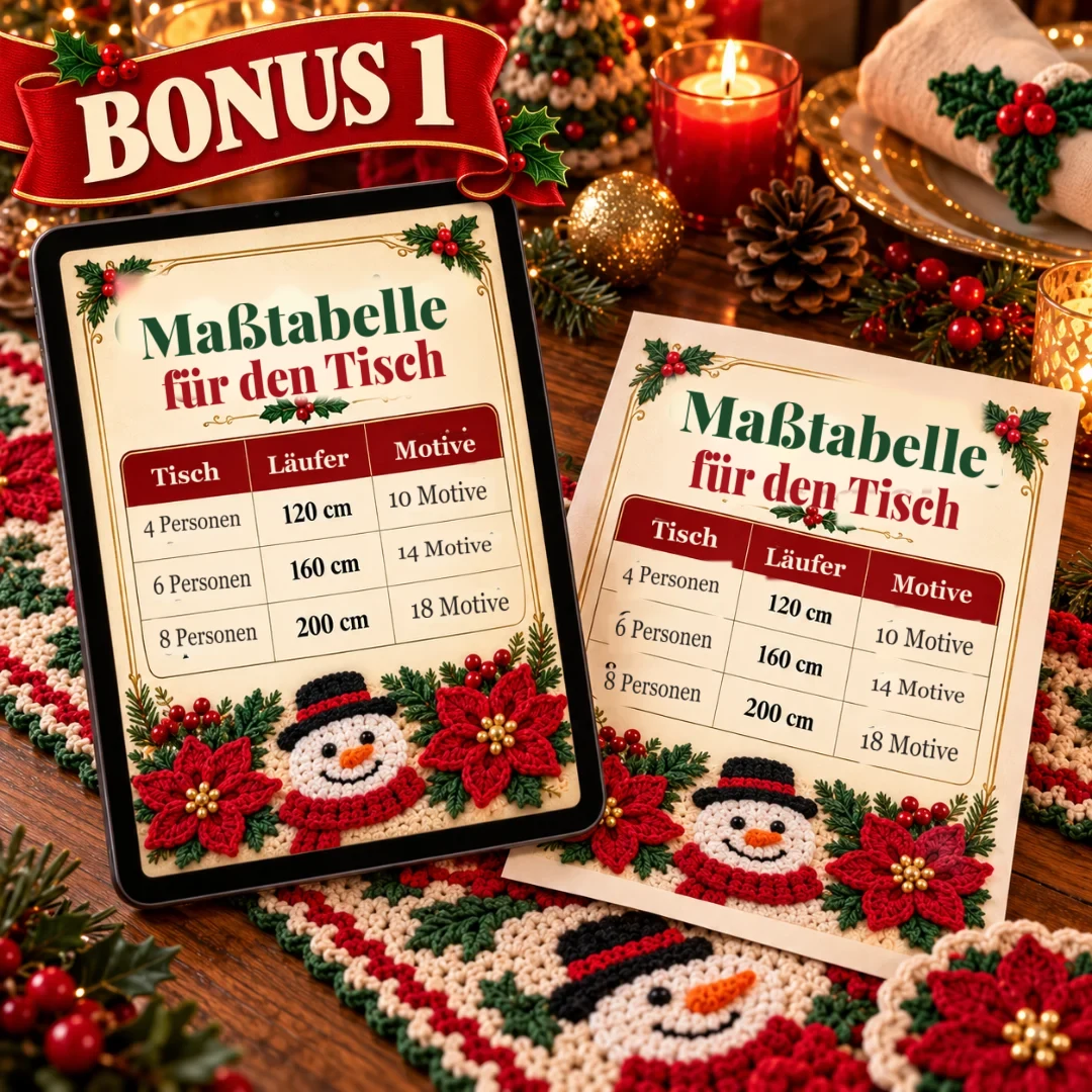 Bonus 1 — Maßtabelle für den Tisch