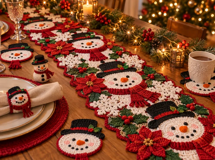 Kollektion Schneemann gehäkelt